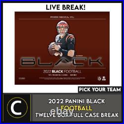 2022 Panini Black Football 12 Box (full Case) Break #f1027 Pick Your Team