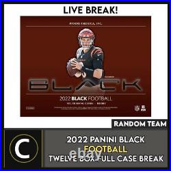 2022 Panini Black Football 12 Box (full Case) Break #f1030 Random Teams