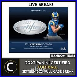 2022 Panini Certified Football 16 Box (full Case) Break #f1025 Random Teams