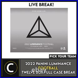 2022 Panini Luminance Football 12 Box (full Case) Break #f976 Pick Your Team