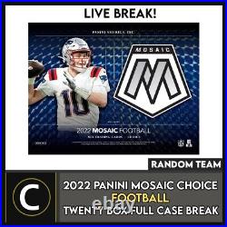 2022 Panini Mosaic Choice Football 20 Box Full Case Break #f1057 Random Teams