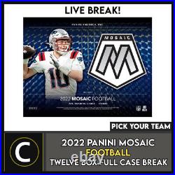 2022 Panini Mosaic Football 12 Box (full Case) Break #f1059 Pick Your Team