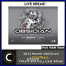 2022 Panini Obsidian Football 12 Box (full Case) Break #f1156 Pick Your Team