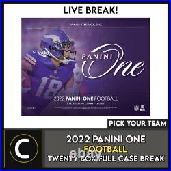 2022 Panini One Football 20 Box (full Case) Break #f1159 Pick Your Team