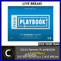 2022 Panini Playbook Football 16 Box (full Case) Break #f1140 Pick Your Team