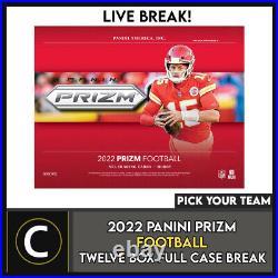 2022 Panini Prizm Football 12 Box (full Case) Break #f1121 Pick Your Team