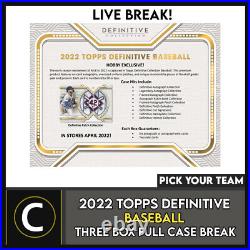 2022 Topps Definitive Baseball 3 Box (full Case) Break #a1465 Pick Your Team