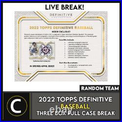 2022 Topps Definitive Baseball 3 Box (full Case) Break #a1466 Random Team