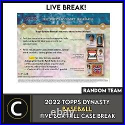 2022 Topps Dynasty Baseball 5 Box (full Case) Break #a1729 Random Teams