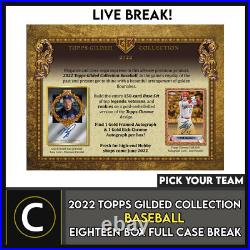 2022 Topps Gilded Baseball 18 Box (full Case) #a1681 Pick Your Team