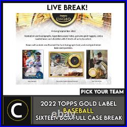 2022 Topps Gold Label Baseball 16 Box (full Case) Break #a1704 Pick Your Team