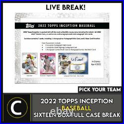 2022 Topps Inception Baseball 16 Box (full Case) Break #a1398 Pick Your Team