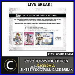 2022 Topps Inception Baseball 16 Box (full Case) Break #a1463 Pick Your Team