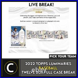 2022 Topps Luminaries Baseball 12 Box (full Case) Break #a1540 Pick Your Team