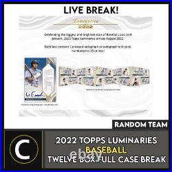 2022 Topps Luminaries Baseball 12 Box (full Case) Break #a1543 Random Teams