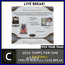 2022 Topps Tier One Baseball 12 Box (full Case) Break #a1490 Pick Your Team