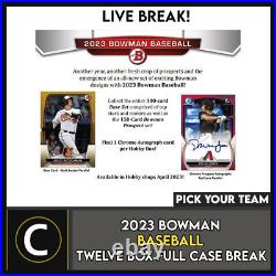 2023 Bowman Hobby Baseball 12 Box (full Case) Break #a1730 Pick Your Team
