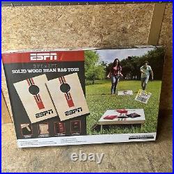 36 IN WOOD SOLID ESPN CORNHOLE All-Weather Bean Bags Set Tailgate Games Players