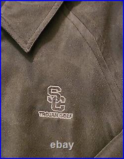 ASHWORTH USC TROJANS Golf Team Jacket Full Zip Black/Charcoal XL NWT