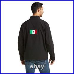 Ariat 10031424-BLK Mens New Team Softshell Mexico Jacket Full Zip Black