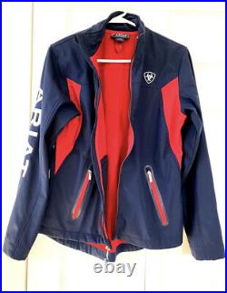 Ariat Ladies New Team Navy & Red Softshell Full-Zip Jacket Sz S (A)
