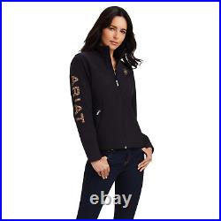 Ariat Ladies New Team Softshell Black & Leopard Jacket 10041278