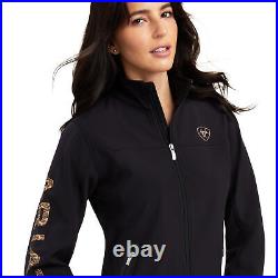 Ariat Ladies New Team Softshell Black & Leopard Jacket 10041278