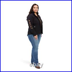 Ariat Ladies New Team Softshell Black & Leopard Jacket 10041278