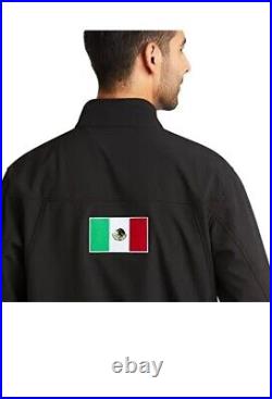 Ariat Men's New Team Logo Black Mexico Flag Softshell Jacket 10031424