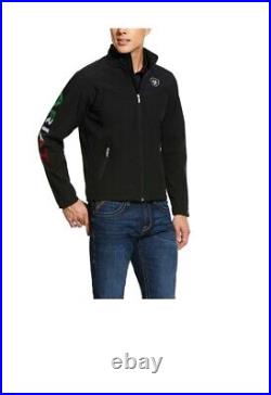 Ariat Men's New Team Logo Black Mexico Flag Softshell Jacket 10031424