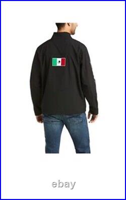 Ariat Men's New Team Logo Black Mexico Flag Softshell Jacket 10031424