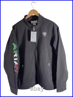 Ariat Men's XL Mexico Flag Team Black Softshell Zip Jacket 10031424 New