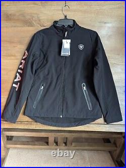 Ariat New Team Softshell Jacket Womens Large Black Active Performance Full Zip