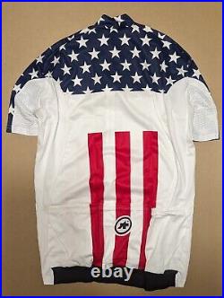 Assos Men's Team USA Podium Cycling Full Zip Short Sleeve Jersey XLG New