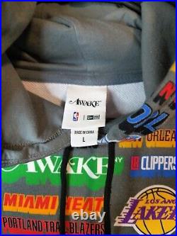 Awake NY x New Era NBA Full Team Logos Pullover Hoodie Men's Large NWT with Defect