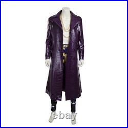 Cosonsen Suicide Squad Joker Cosplay Costume Halloween Outfits Leather Suit