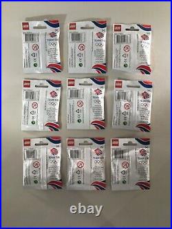 FACTORY-SEALED FULL SET of 9 Olympic Team GB series Lego Minifigures (8909) 2012