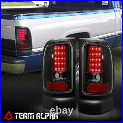 Fits 1994-2002 Dodge Ram 1500/2500 FULL LED Black/Smoke Brake Lamp Tail Light