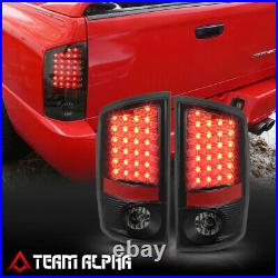 Fits 2002-2006 Dodge Ram 1500/2500 FULL LED Black/Smoke Brake Lamp Tail Light