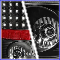 Fits 2007-2009 Dodge Ram 1500/2500 FULL LED Black/Clear Brake Lamp Tail Light