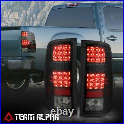 Fits 2007-2014 GMC Sierra 1500/2500HDFULL LEDBlack/Smoke Brake Lamp Tail Light