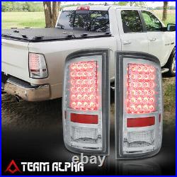 Fits 2009-2017 Dodge Ram 1500/2500 FULL LED Chrome/Clear Brake Lamp Tail Light