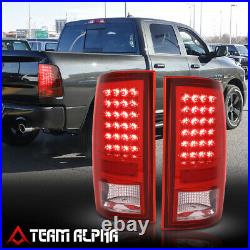 Fits 2009-2017 Dodge Ram 1500/2500 FULL LED Chrome/Red Brake Lamp Tail Light