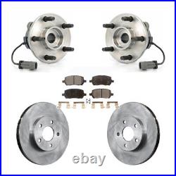 Front Hub Bearing Assembly Brake Rotor & Pad Kit For Chevrolet Cobalt Pontiac G5