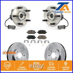 Front Hub Bearing Brake Rotor And Pad Kit For Chevrolet Cobalt With 5 Lug Wheels