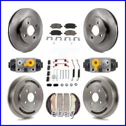 Front+Rear Brake Rotor Ceramic Pad Drum Kit (9Pc) For Chevrolet Cobalt Pontiac