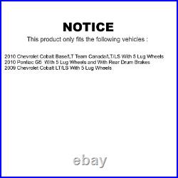 Front Rear Disc Brake Rotor Ceramic Pad Drum Kit For Chevrolet Cobalt Pontiac G5