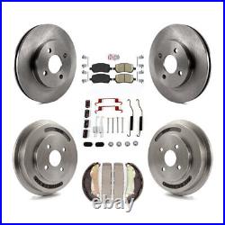 Front Rear Disc Brake Rotors Ceramic Pad And Drum Kit (7Pc) For Chevrolet Cobalt