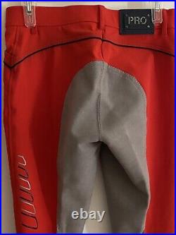 HKM ProTeam Competition Equestrian Breeches-full seat Red SZ26 NWT $189