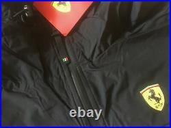 JACKET Scuderia Ferrari Team Mens Full Zip Rain Coat Formula One 1 BLK L CA